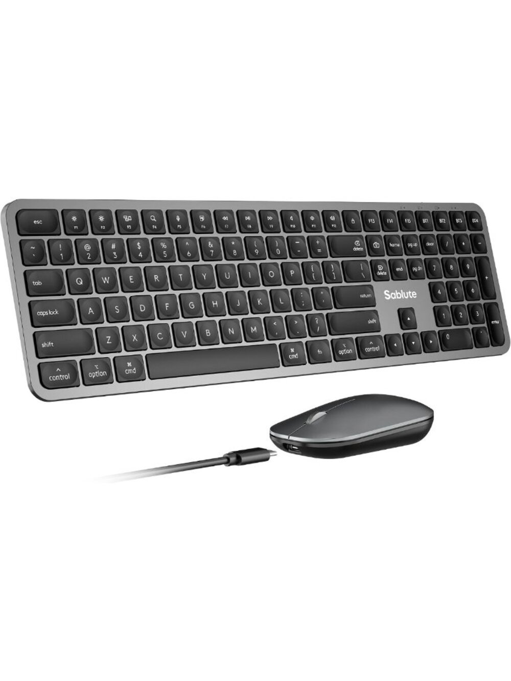 Sleek Wireless Bluetooth Keyboard & Mouse Set for Mac - Metallic Finish